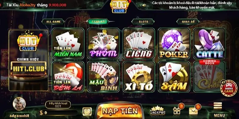 Các trò chơi trực tuyến đang làm mưa gió tại Hitclub