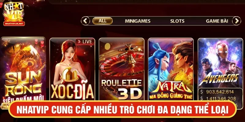 Cổng game đổi thưởng Nhatvip với kho game đồ sộ
